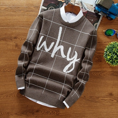 Christmas Sweater Men Hip Hop Letter Printed Sweaters Male Casual Pullovers High Quality Warm Men's Knitted Sweaters