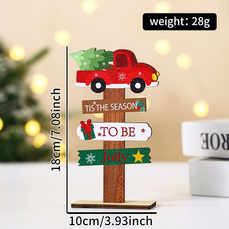 Christmas Decorative Desktop Christmas Tree Ornament, Mini Wooden Christmas Tree Decoration