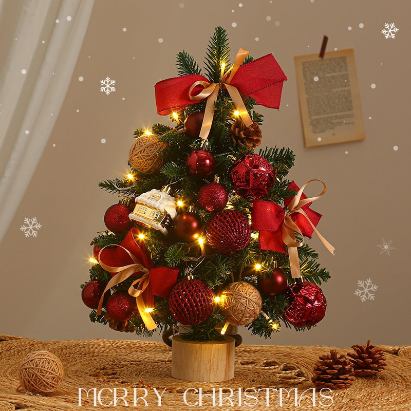 Mini Christmas Tree Decorations Christmas Indoor DecorationTabletop Mini House Christmas Tree Ornament