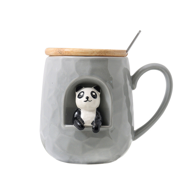 Cute Mug Office With Lid Spoon Cup Creative Personality Trendy Couple Rabbit Mug