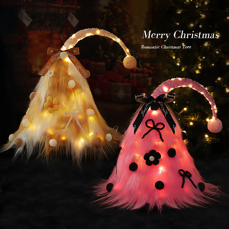 Christmas Tree Home Decoration, Mini Artificial Christmas Tree with Lights, Desktop Ornament, DIY Mini Set