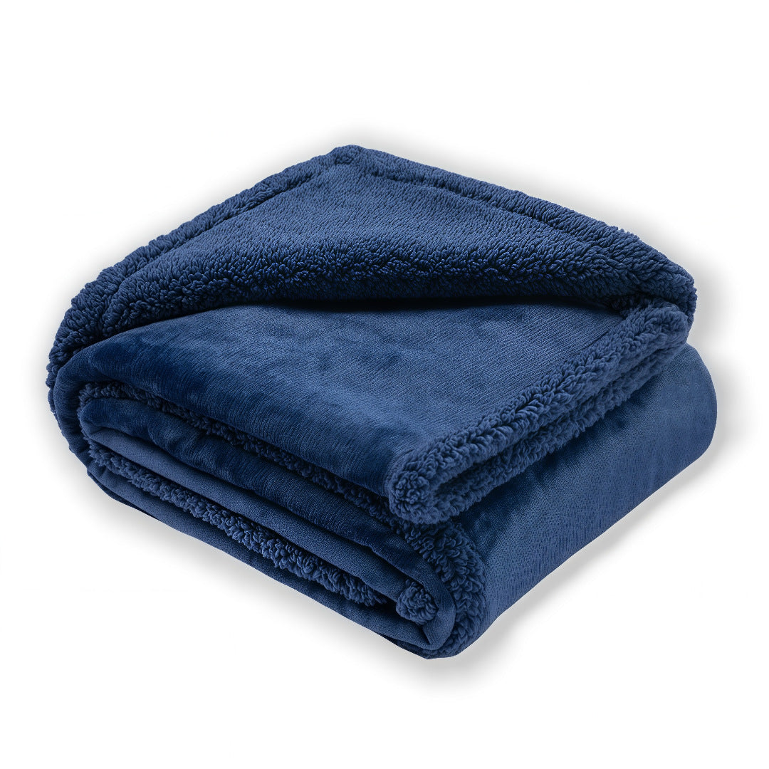 Waterproof Sherpa Fleece Blanket Pad, Thick Plush Blanket, Soft and Cozy Throw Blanket