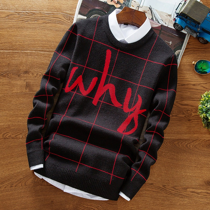 Christmas Sweater Men Hip Hop Letter Printed Sweaters Male Casual Pullovers High Quality Warm Men's Knitted Sweaters 