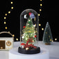 Christmas Gift LED Light Illumination Decorative Ornament Mini Christmas Tree Deer Glass Cover