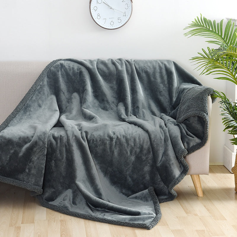 Waterproof Sherpa Fleece Blanket Pad, Thick Plush Blanket, Soft and Cozy Throw Blanket