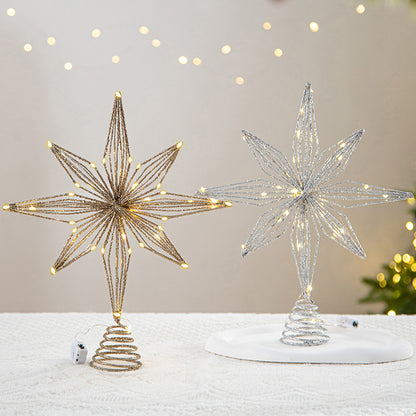 Christmas Tree Top Star Five-Pointed Star Christmas Decoration Christmas Tree Star Ornament Hanging Decor