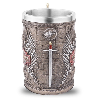 Resin skull home mug ornament