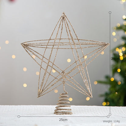 Christmas Tree Top Star Five-Pointed Star Christmas Decoration Christmas Tree Star Ornament Hanging Decor