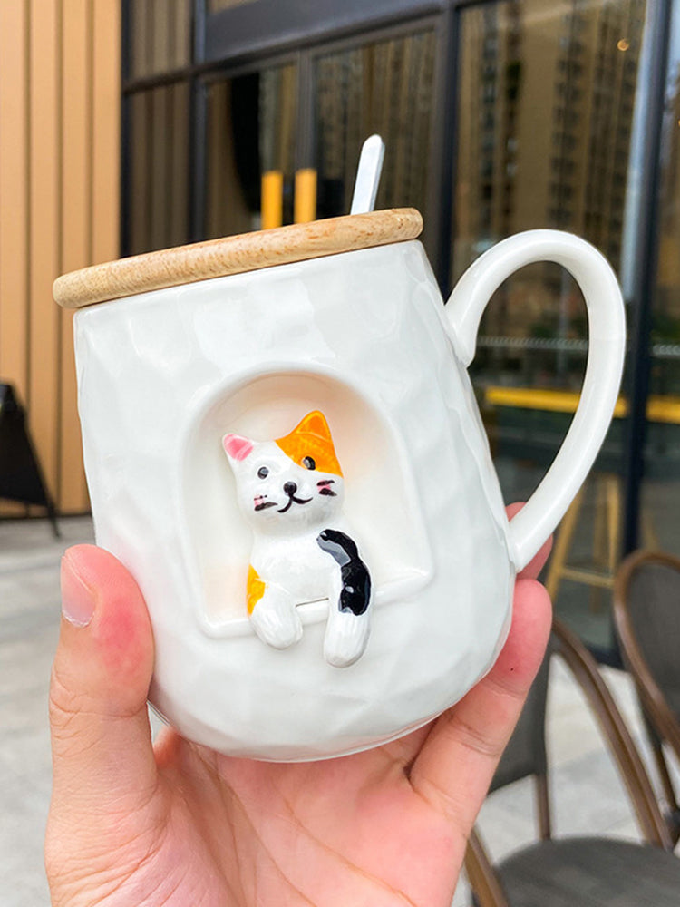Cute Mug Office With Lid Spoon Cup Creative Personality Trendy Couple Rabbit Mug