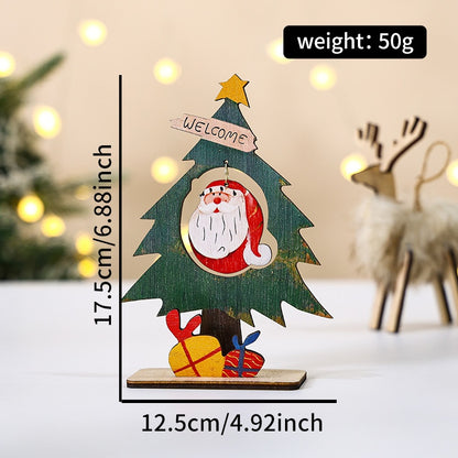 Christmas Decorative Desktop Christmas Tree Ornament, Mini Wooden Christmas Tree Decoration