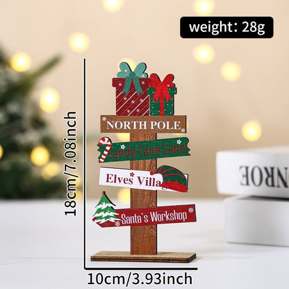 Christmas Decorative Desktop Christmas Tree Ornament, Mini Wooden Christmas Tree Decoration