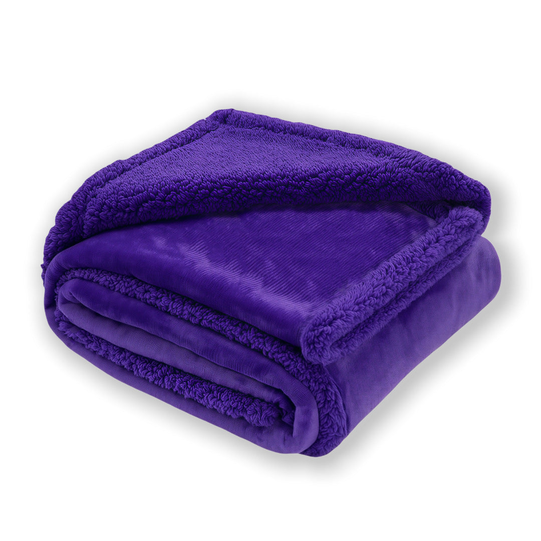 Waterproof Sherpa Fleece Blanket Pad, Thick Plush Blanket, Soft and Cozy Throw Blanket