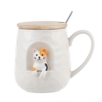 Cute Mug Office With Lid Spoon Cup Creative Personality Trendy Couple Rabbit Mug