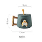 Creative Ceramic Mug Coffee Mug With Lid Spoon 