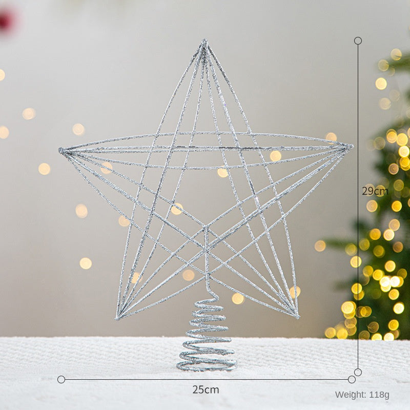 Christmas Tree Top Star Five-Pointed Star Christmas Decoration Christmas Tree Star Ornament Hanging Decor