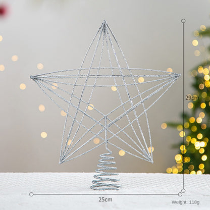 Christmas Tree Top Star Five-Pointed Star Christmas Decoration Christmas Tree Star Ornament Hanging Decor
