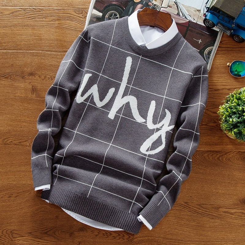 Christmas Sweater Men Hip Hop Letter Printed Sweaters Male Casual Pullovers High Quality Warm Men's Knitted Sweaters 