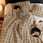 Double-sided Rabbit Fleece Blanket Solid Color Faux Fur Plush Blanket Soft Warm Throw Blanket For Couch Sofa Nap Blanket For Winter
