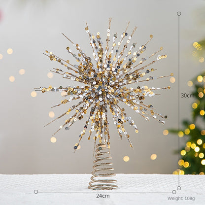 Christmas Tree Top Star Five-Pointed Star Christmas Decoration Christmas Tree Star Ornament Hanging Decor