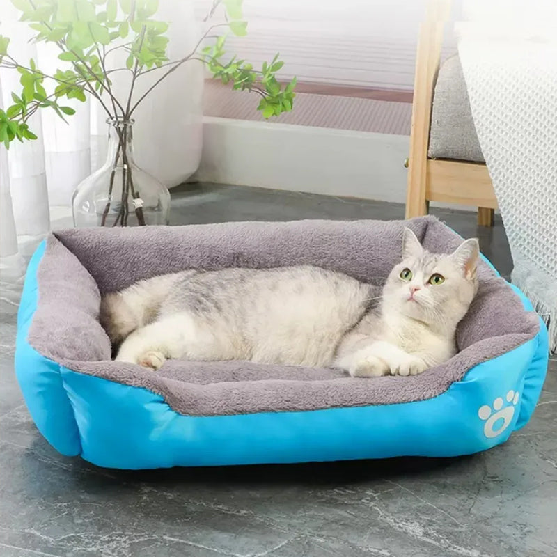 New, soft, and cozy fleece pet bed. Waterproof bottom. Suitable for small, medium &amp; large pets. Keep pets warm.