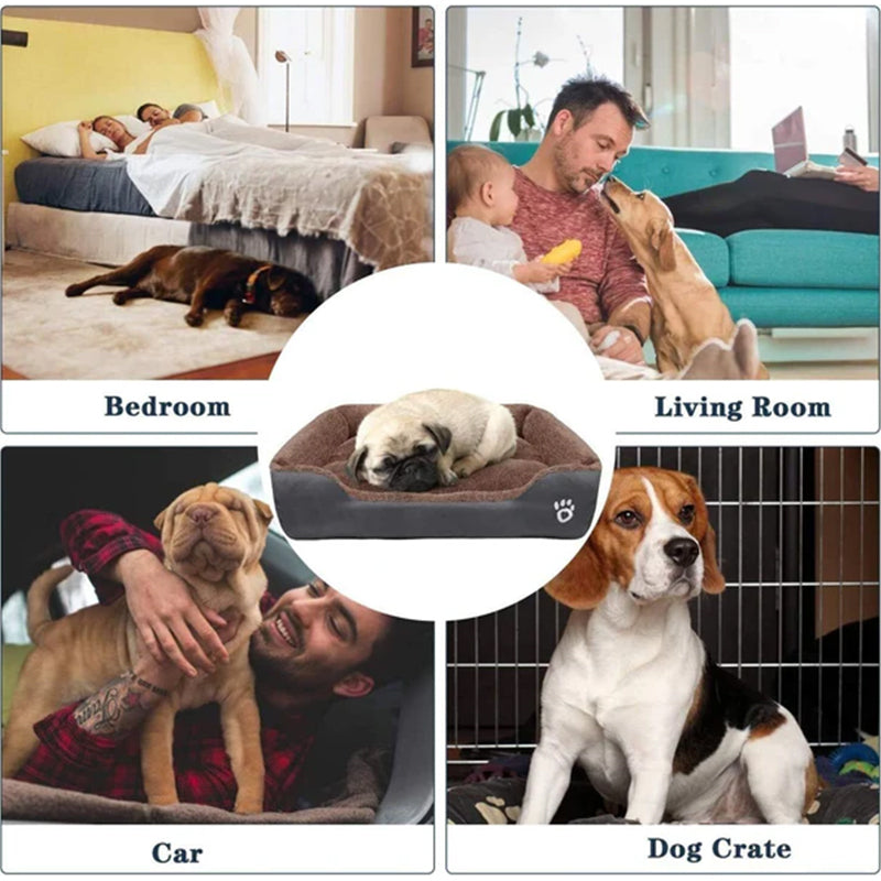 New, soft, and cozy fleece pet bed. Waterproof bottom. Suitable for small, medium &amp; large pets. Keep pets warm.