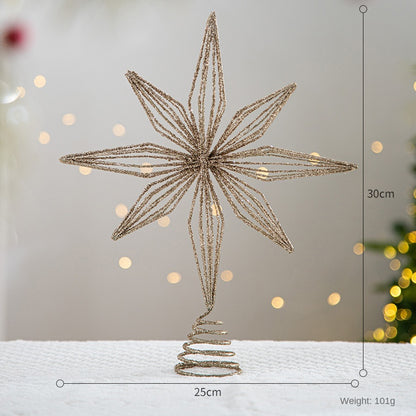 Christmas Tree Top Star Five-Pointed Star Christmas Decoration Christmas Tree Star Ornament Hanging Decor
