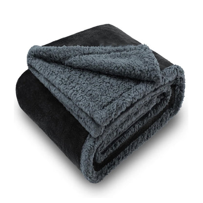 Waterproof Sherpa Fleece Blanket Pad, Thick Plush Blanket, Soft and Cozy Throw Blanket