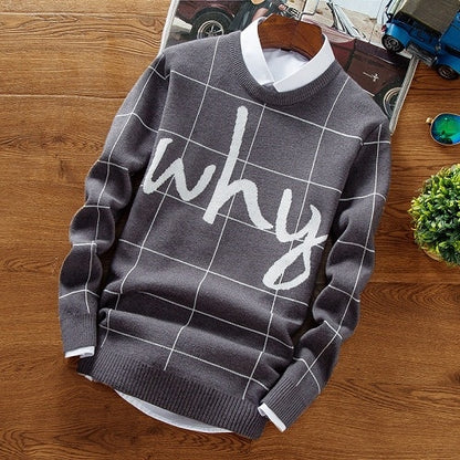 Christmas Sweater Men Hip Hop Letter Printed Sweaters Male Casual Pullovers High Quality Warm Men's Knitted Sweaters 