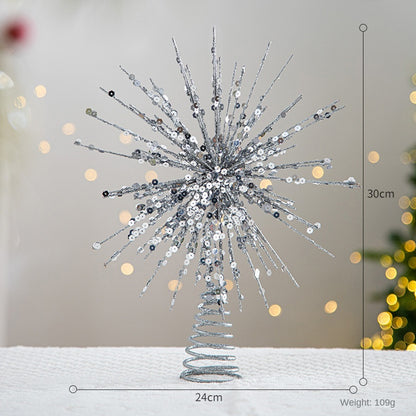 Christmas Tree Top Star Five-Pointed Star Christmas Decoration Christmas Tree Star Ornament Hanging Decor
