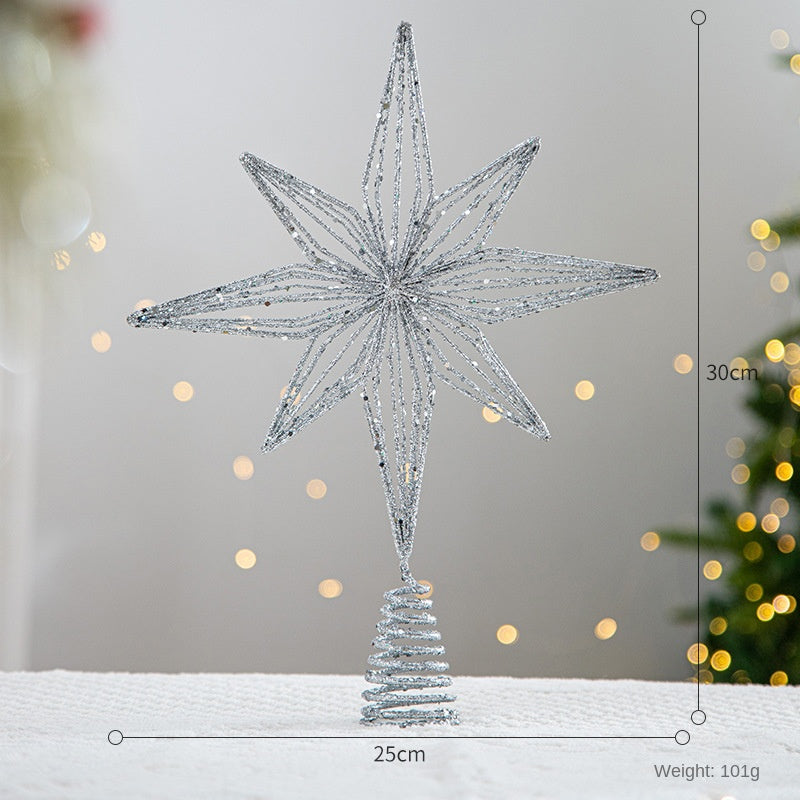 Christmas Tree Top Star Five-Pointed Star Christmas Decoration Christmas Tree Star Ornament Hanging Decor