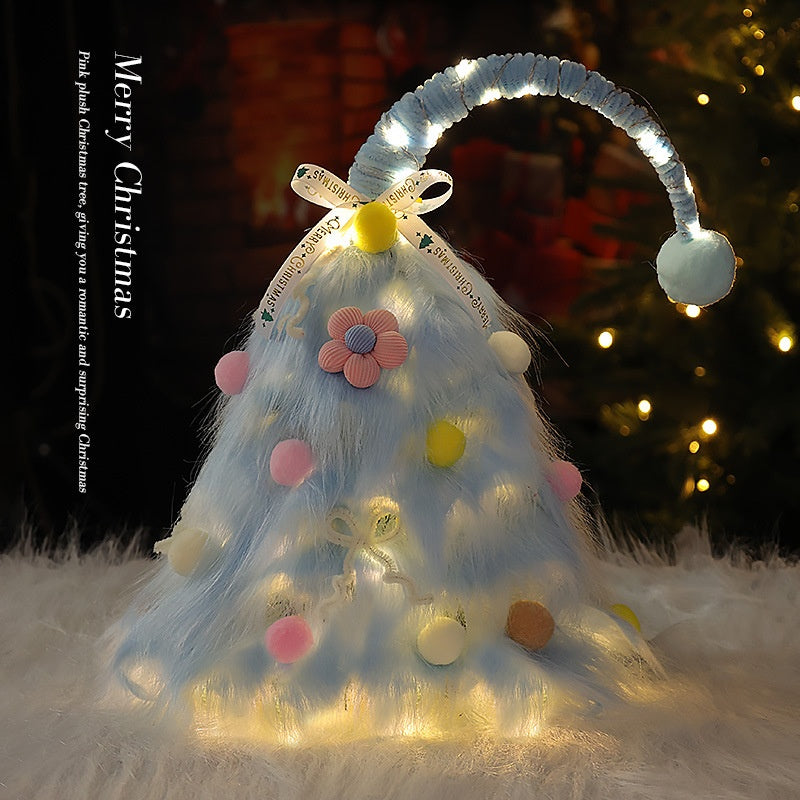 Christmas Tree Home Decoration, Mini Artificial Christmas Tree with Lights, Desktop Ornament, DIY Mini Set