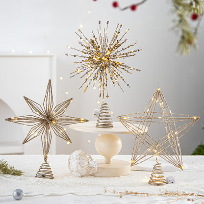 Christmas Tree Top Star Five-Pointed Star Christmas Decoration Christmas Tree Star Ornament Hanging Decor