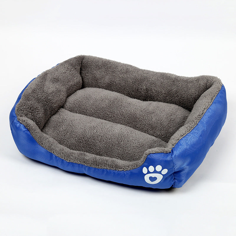 New, soft, and cozy fleece pet bed. Waterproof bottom. Suitable for small, medium &amp; large pets. Keep pets warm.