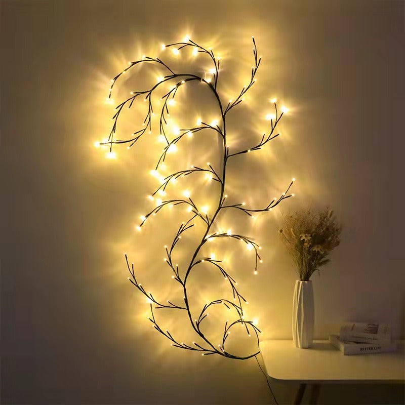 LED Bough Rattan Light String Christmas Day Wedding Decoration Room Lights