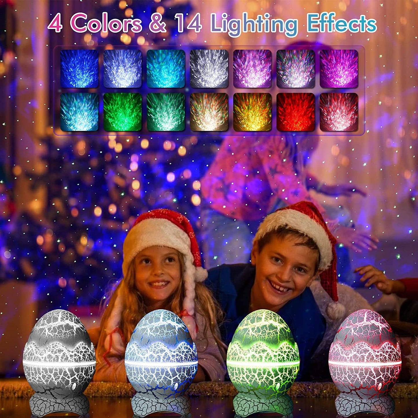 LED Dinosaur Egg Star Sky Projection Light Remote Control Bluetooth Music Star Sky Light Christmas Day Atmosphere Night Light Projector 