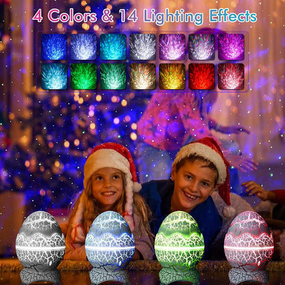 LED Dinosaur Egg Star Sky Projection Light Remote Control Bluetooth Music Star Sky Light Christmas Day Atmosphere Night Light Projector 