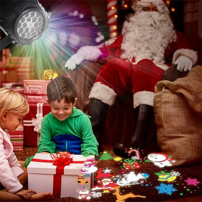 USB Christmas Light Projector LED Outdoor Indoor Projection Decoration Lamp With 16 Pattern Slide for Christmas Bedroom Party